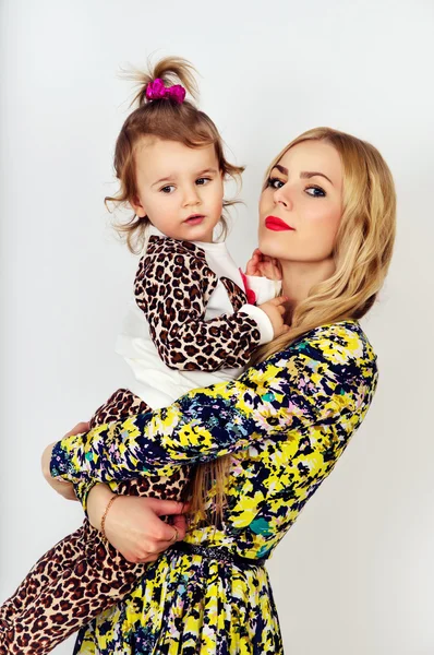 Portrait of a beautiful mother and child — Stock Photo, Image