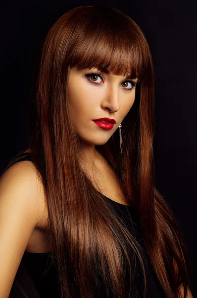 Art portrait of a girl in studio — Stock Photo, Image