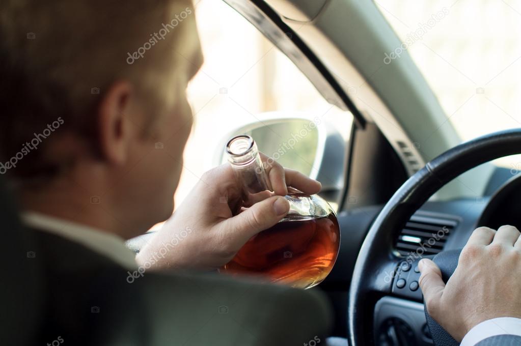 Driver drinks alcohol while driving