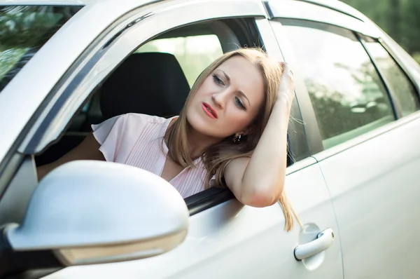 Sadness, the driver waiting queue directions machines — Stock Photo, Image