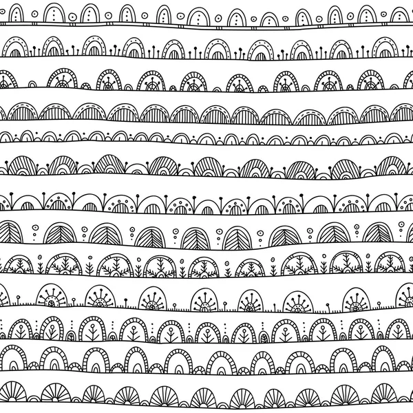 民族部族の手描きのトレンディな orn とシームレスなパターン ベクトル — ストックベクタ