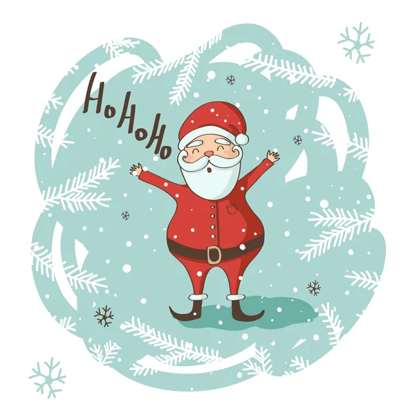 Boże Narodzenie kartkę z życzeniami z santa — Wektor stockowy
