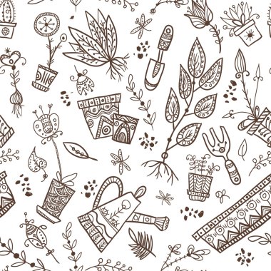 Planting seamless pattern clipart