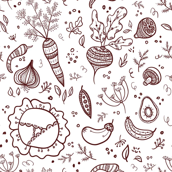 Seamless pattern with vegetables — Stock Illustration Seamless pattern with vegetables Vector Graphics