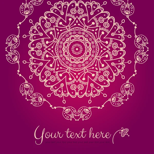 Tarjeta vectorial abstracta con mandala redondo ornamental — Vector de stock