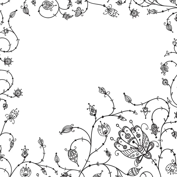 Resumen aislado vector floral marco — Archivo Imágenes Vectoriales