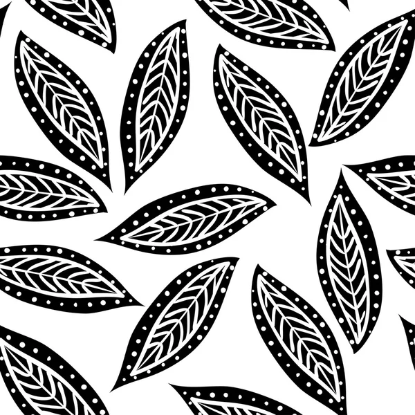 Dekorativa blad, sömlösa mönster — Stock vektor