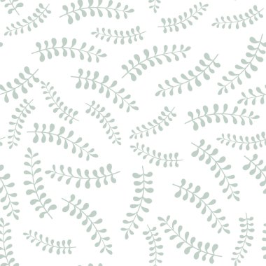 Beyaz arka plan üzerinde bitkisel seamless modeli