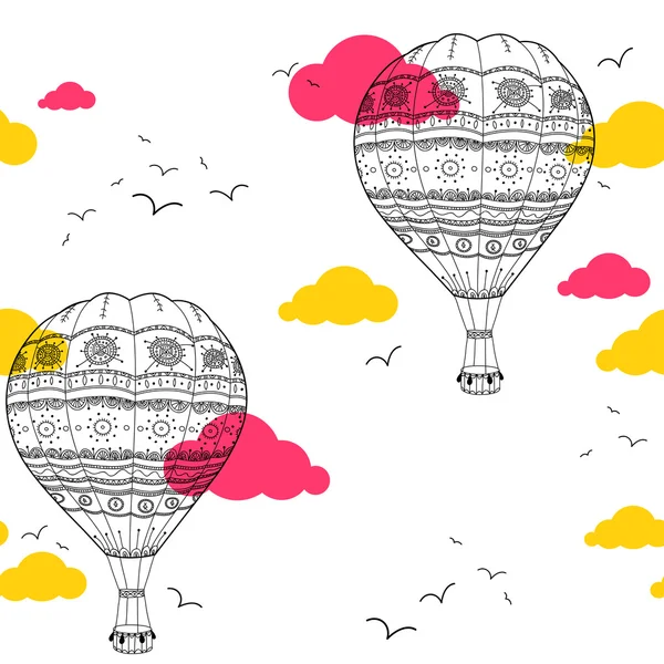 Air baloon naadloze patroon — Stockvector