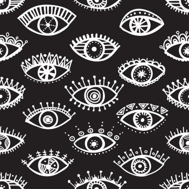 Elle çizilmiş Hint etnik kabile moda trendy sorunsuz pat gözleri