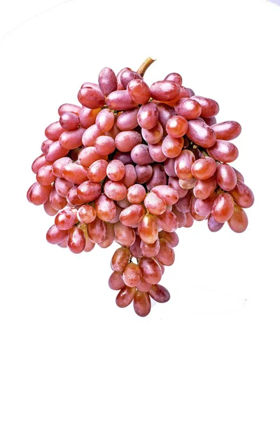 Gran Racimo Uvas Rojas Sobre Fondo Blanco —  Fotos de Stock