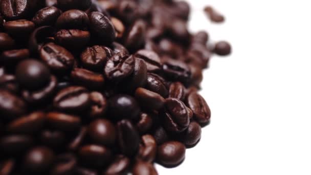 Close Coffee Beans Fragrant Coffee Beans Whole Composition Scrolls Slowly — Stock Video