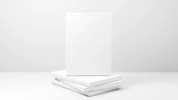 Libro de tapa dura de renderizado en 3D A4 con maqueta de cubierta de tela. Libro vacío. Libro limpio cubierta mockup —  Fotos de Stock