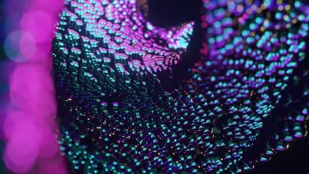 Particules bleu et violet, mouvement abstrait de forme — Video