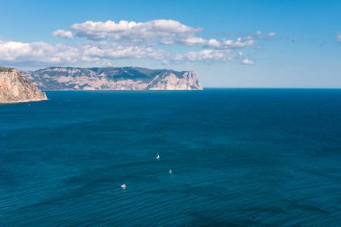 Beautiful landscape of Black sea coast in sunny day with clear sky.