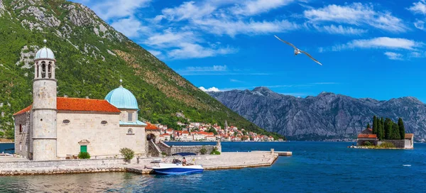 Nossa Senhora Das Rochas Ilha São Jorge Perast Baía Kotor — Fotografia de Stock