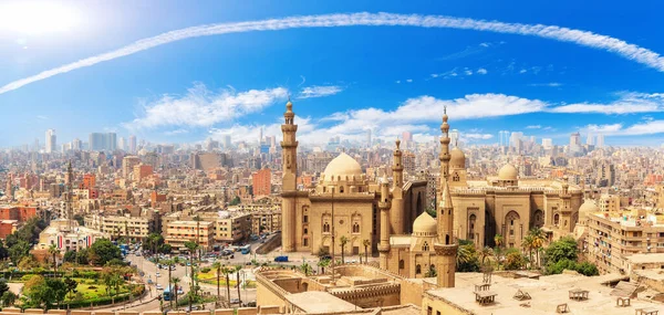 Панорама Кайро Цитадель Мечеть Мадрасса Султана Хасана Егіпт — стокове фото