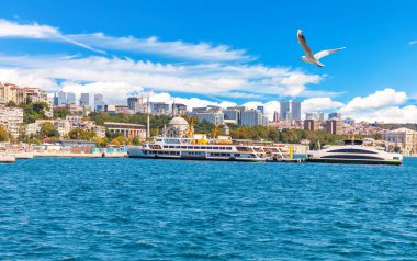 Molla Celebi Camii ve İstanbul kıyılarındaki modern binalar