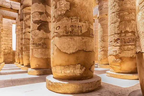 Świątynia Karnak Kolumny Hypostyle Hall Luxor Egipt — Zdjęcie stockowe
