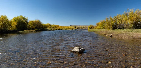 Wyoming 'deki Sweetwater Nehri' nin ortasındaki sığ sular..