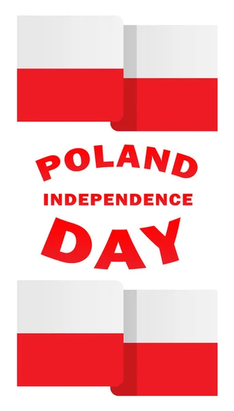 Dia Independência Polônia Celebra Tradicionalmente Dia Dezembro Cartaz Vetorial Decoração — Vetor de Stock