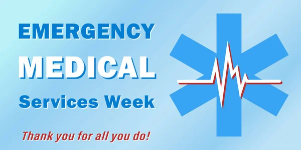 病媒为传统上在5月庆祝的国家紧急医疗服务周提供了例证 并向拯救生命的人们表示感谢 所有元素都是孤立的 — 图库矢量图片#