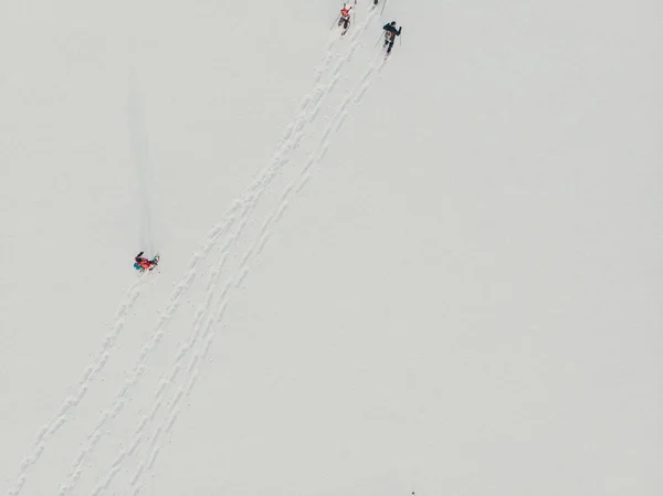 Aéreo Caminhante Sapatos Neve Atividade Inverno Livre Estilo Vida Saudável — Fotografia de Stock