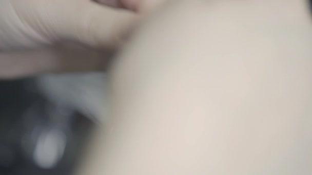 Těsnění Botoxu Struktuře Vlasů Keratin Narovnávání Obnovu Vlasů Detailní Záběr — Stock video