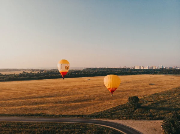 Hot Air Balloons Ryazan Russia July 2021 Світанку Над Туманом — стокове фото