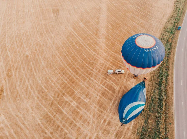 Εκτροπή Ενός Αερόστατου Στο Ryazan Ρωσία Ιουλίου 2021 Πολύχρωμο Αερόστατο — Φωτογραφία Αρχείου