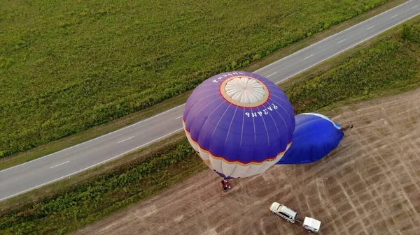 Desinflando Globo Aerostático Ryazan Rusia Julio 2021 Globo Aire Caliente — Foto de Stock