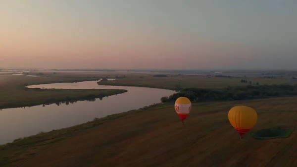 Μπαλόνια Θερμού Αέρα Στο Ryazan Ρωσία Ιουλίου 2021 Πολύχρωμο Αερόστατο — Φωτογραφία Αρχείου