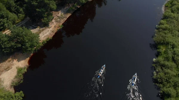 Auf Der Spur Eines Bootes Touristischer Ausgangspunkt Für Kajaks Und — Stockfoto