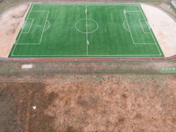 Вид Сверху Футбольное Поле Поле — стоковое фото