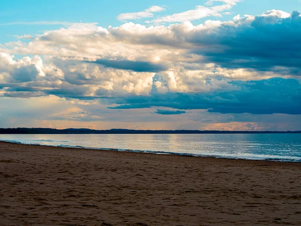 Mar Báltico Pôr Sol Tempestuosas Nuvens Dramáticas Pôr Sol Nuvens — Fotografia de Stock