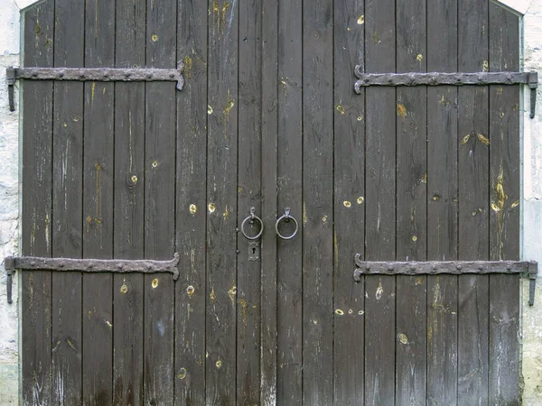 Ancient Door Old City Fortress Castle Gates Lock Landmark Downtown — Stock Photo, Image