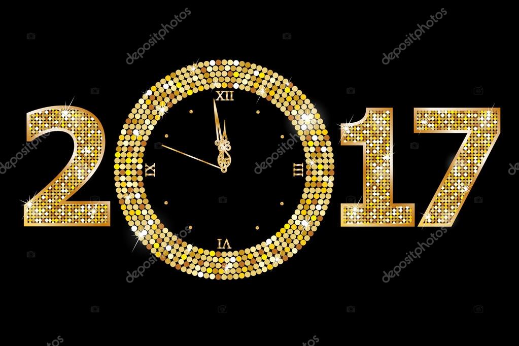 Neujahrsuhr, Vektordarstellung — Stockvektor © Ferdiperdozniy #104948684