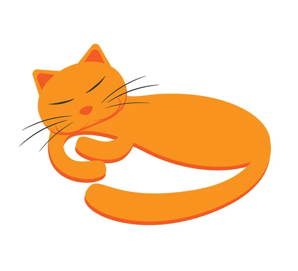 Slapende cartoon kat, vector — Stockvector