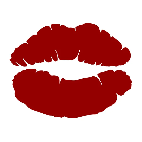 Leppestift-kyss på hvit bakgrunn – stockvektor