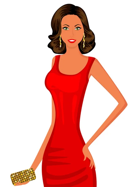 Elegante chica de moda — Vector de stock