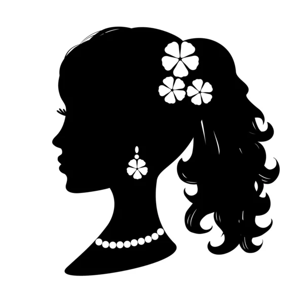 Beautiful woman silhouette — Stock Vector