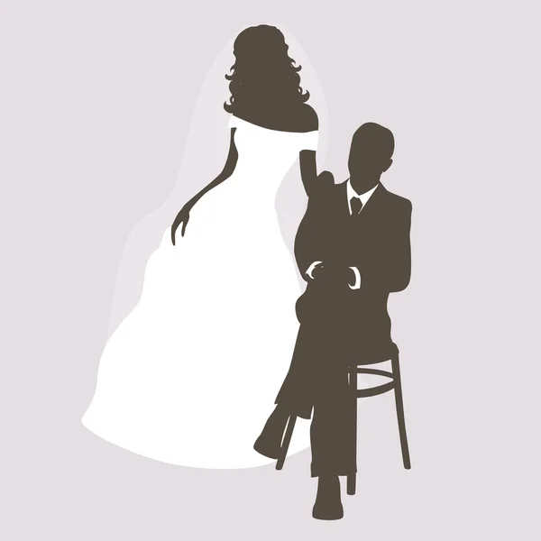 Bride and groom — Stock Vector