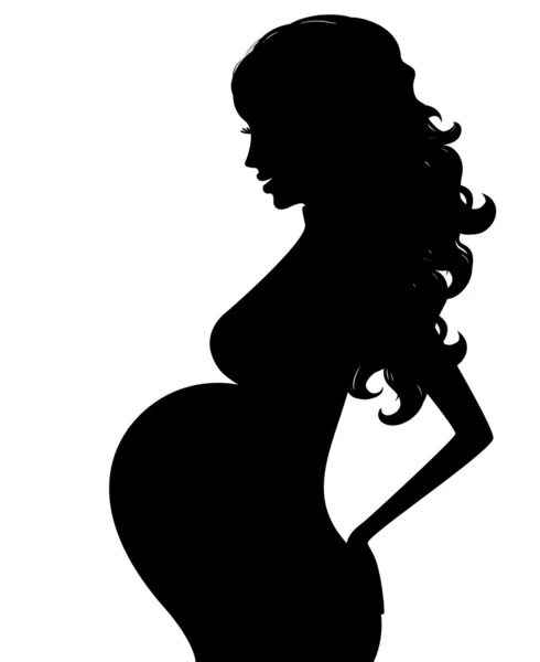 Silhouette of pregnant woman — Stock Vector