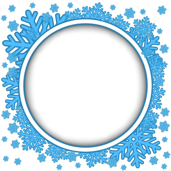 Frame met blauwe sneeuwvlokken — Stockvector