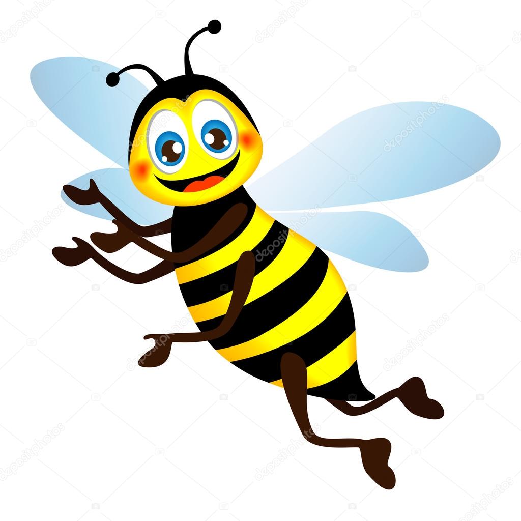 Cute bright funny bee
