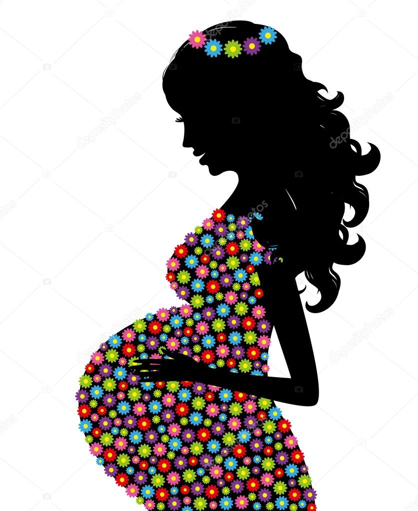 Silhouette of pregnant woman