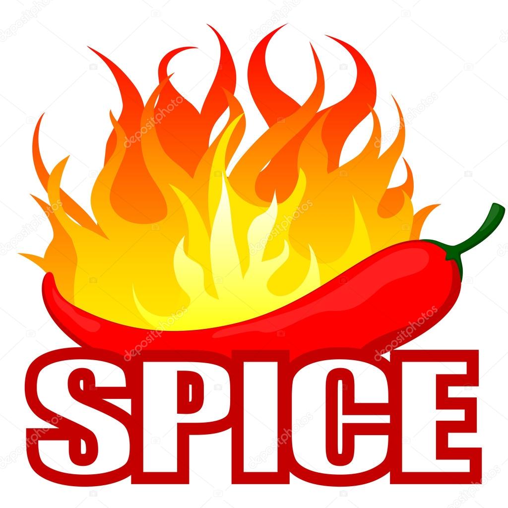 Hot chili pepper in fire