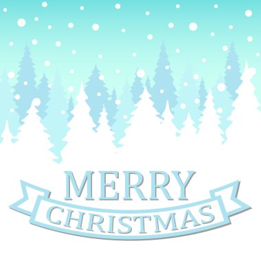 Noel kartı - kış orman