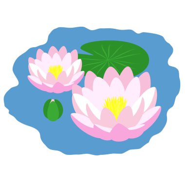 Pond with lilies clipart