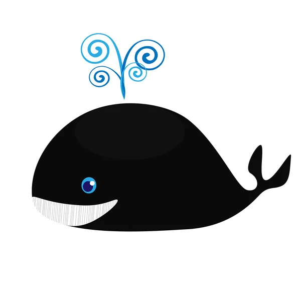 Feliz ballena azul — Vector de stock